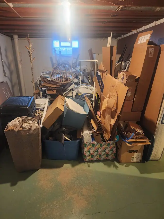 Roll-off dumpster container at job site for 15 Yard Dumpster Rental in Delanco